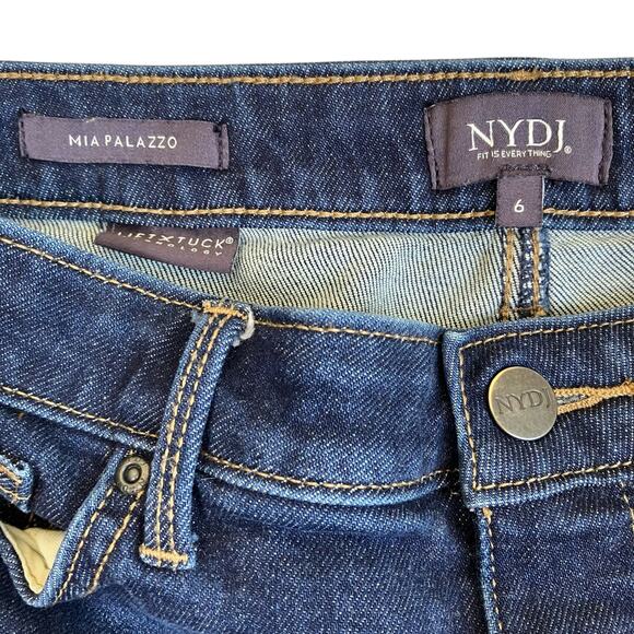 NYDJ Sz 6 Mia Palazzo Jeans in Northbridge Dark Wash Wide Leg High Waist Stretch - Picture 7 of 16